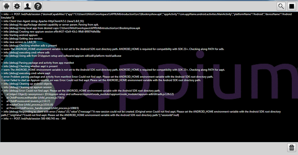 Unable to execute appium programs - Issues/Bugs - Appium Discuss