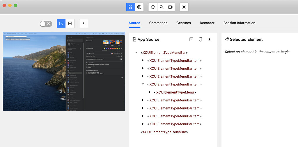 Appium inspector not identifying MacOS native app - Support - Appium ...