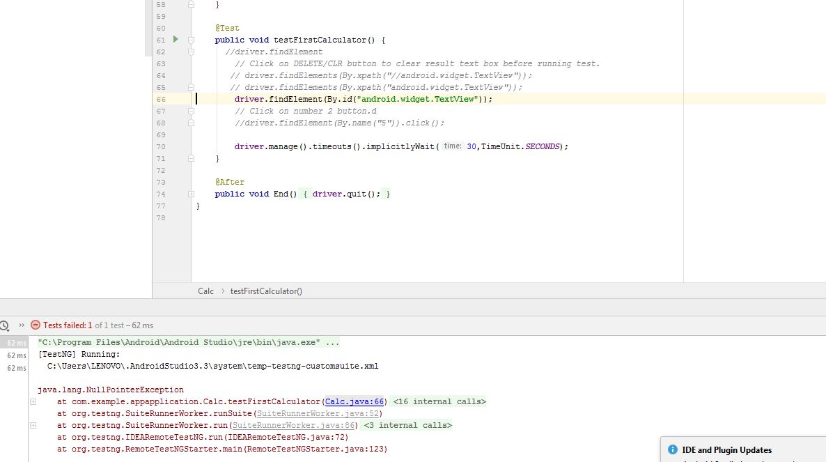 Appium xpath is not working it display is null pointer exception - Support  - Appium Discuss