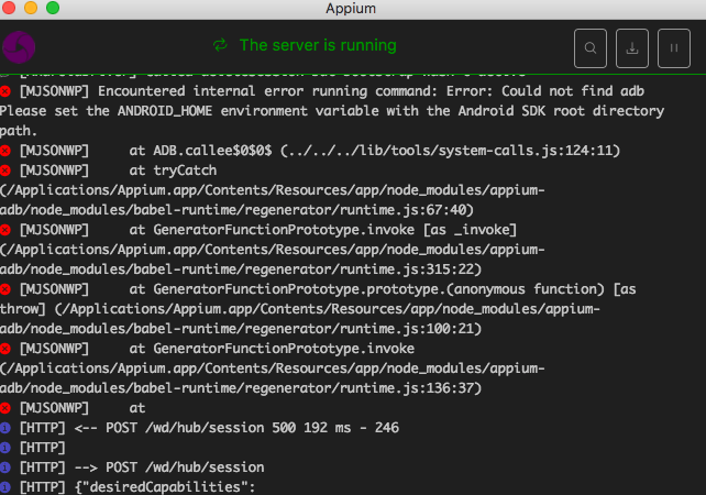 appium server start command