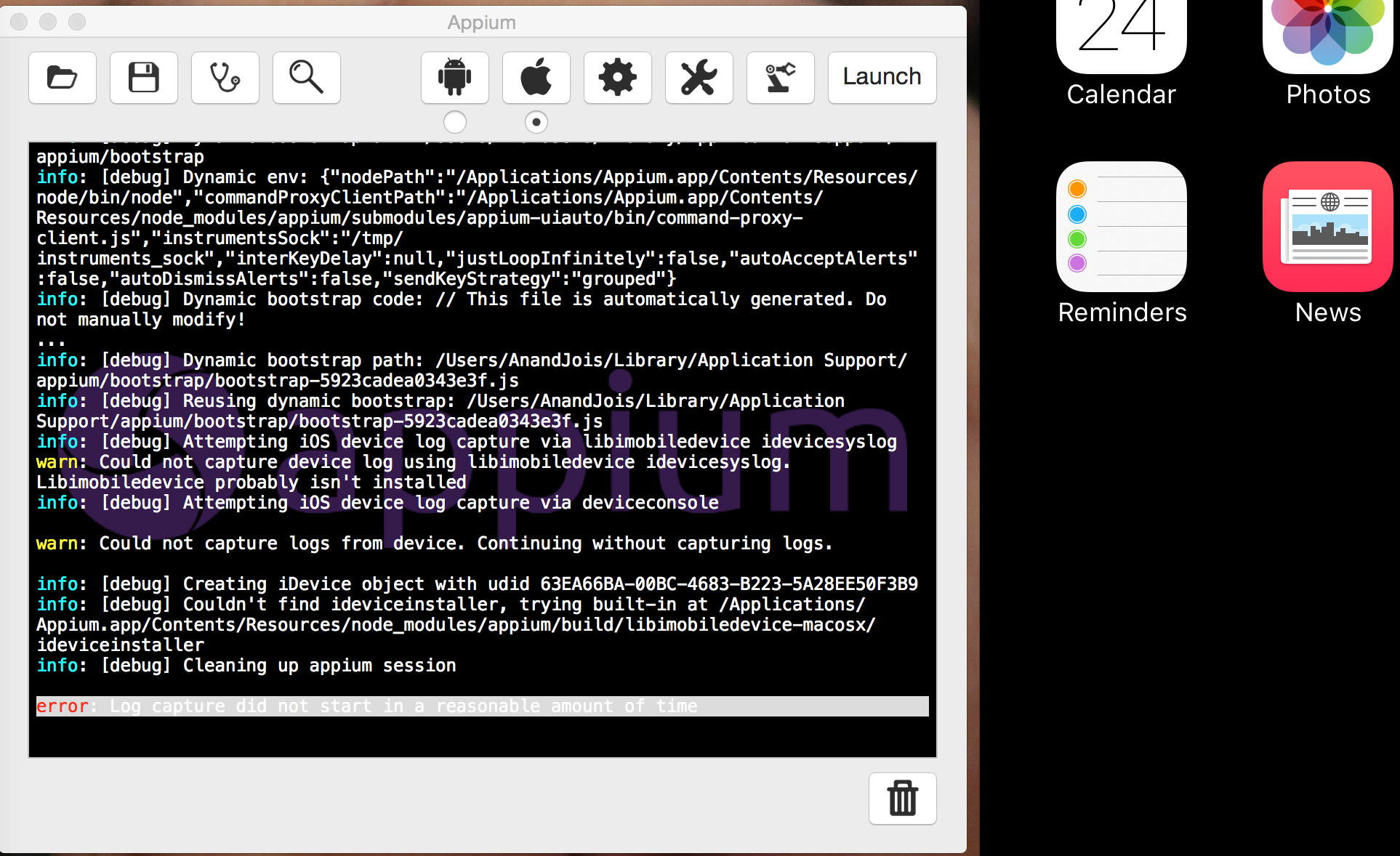 I am unable to run Appium Here is the complete details - Support ...